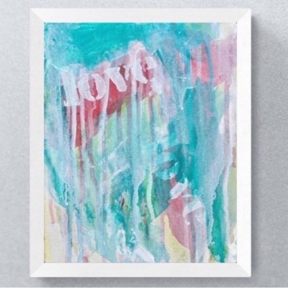Minimalist Painting, Modern Contemporary Abstract Love Artwork, Pretty 8"x10"